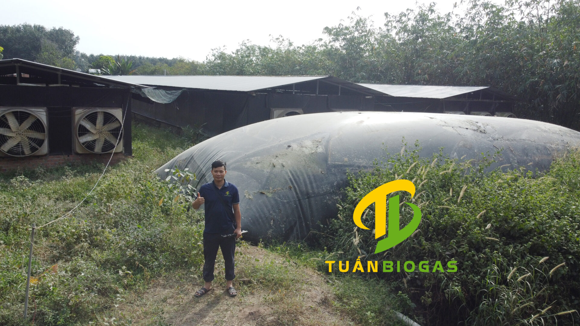 Túi biogas bình dương trang trại vịt