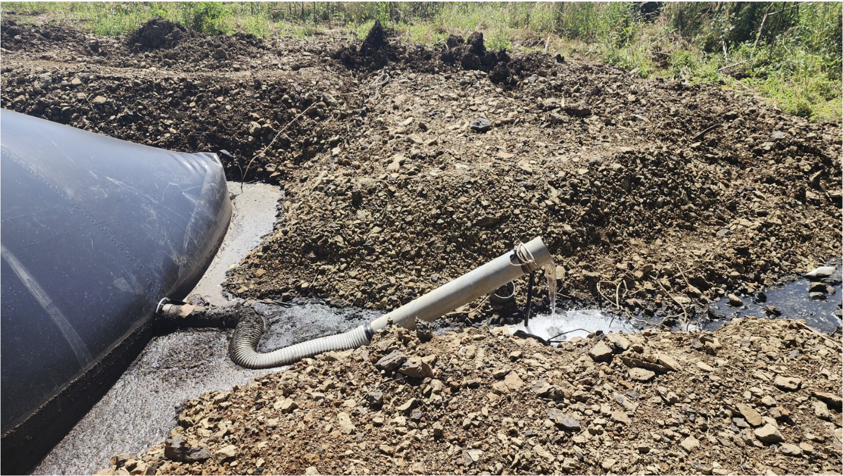 nước thải đầu ra túi biogas